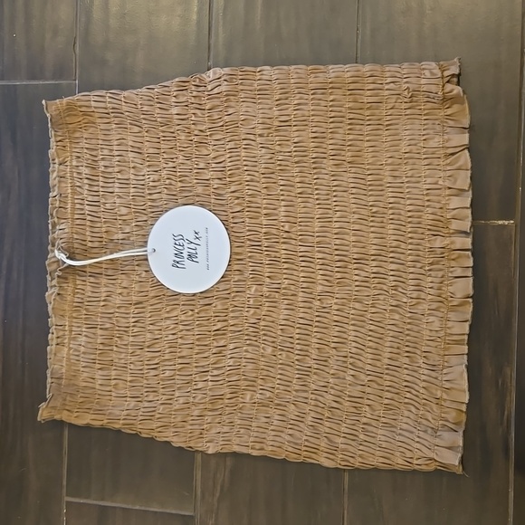 Princess Polly Tan Ruffled Skirt NWT Sz Us 6 - Picture 2 of 8